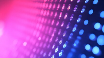 Poster - Abstract pink and blue LED light dots background.