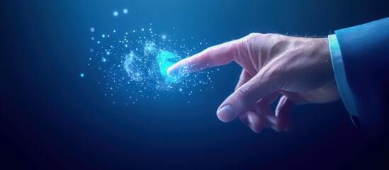 Poster - A hand reaching for a glowing digital sphere, suggesting technological connection and innovation.