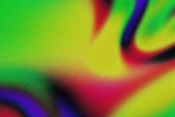 Aufkleber - Vibrant abstract wave pattern in neon green, red, purple. 90s, acid style, iridescent distortion flow. Multicolor vintage retro posters, lo-fi grain noise backgrounds, digital art, modern visuals