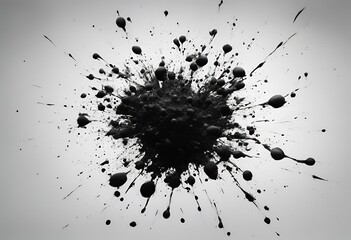 Wall Mural - white transparent isolated ink grunge background black splat illustration stroke brush splatter draw