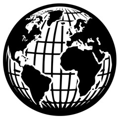 Poster - Globe silhouette illustration on a transparent background  