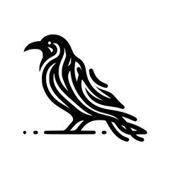 Poster - Abstract raven silhouette illustration on transparent background