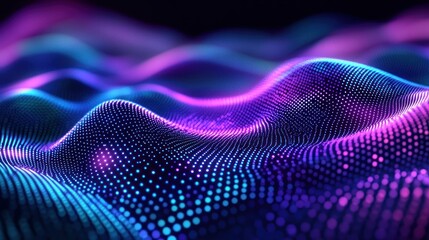 Poster - illuminated abstract data wave with vibrant color gradients a visually captivating representation of digital information flow and connectivity