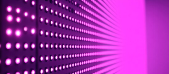 Poster - abstract perspective of a luminous pink led display panel for backgrounds or contemporary art projects showcasing bright colors and modern design