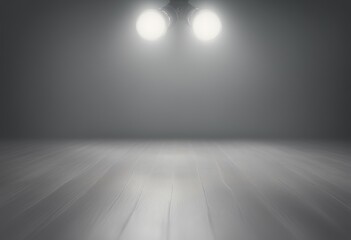 Poster - room backdrop floor spotlight studio soft gray grey background clean empty dark plain wall light design interior blurred gradient blank black stage white product texture abstract simple illustration