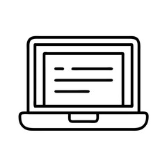 Poster - Laptop computer vector icon for website design and mobile app development outline style modern and clean 