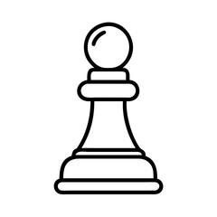 Poster - Pawn chess piece vector illustration for board game strategy and design element in outline style isolated