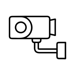 Poster - Security camera surveillance cctv system for safety and protection outline vector icon illustration design