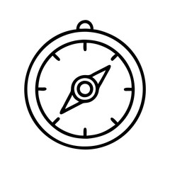 Poster - Compass navigation tool for direction finding and exploration outline vector icon illustration and symbol design