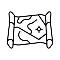 Poster - Treasure map illustration vector graphic for adventure game design and travel guide exploration icon design