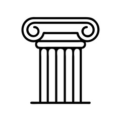 Poster - Ionic column vector illustration of ancient greek architecture and roman pillar design for history projects