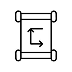 Poster - Blueprint scroll icon vector design for architectural plan and engineering drawing presentation project plan 