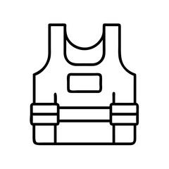 Poster - Tactical vest bulletproof icon vector, military safety body armor outline, protection gear for security  