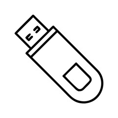 Aufkleber - Usb flash drive vector icon for data storage and file transfer in portable memory stick outline design