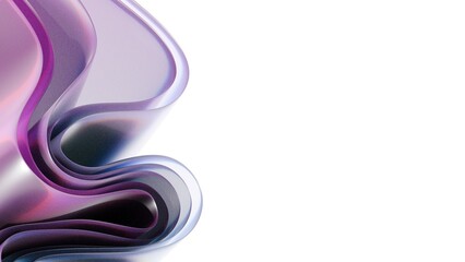 Poster - 3D Abstract background on light background, gradient glass with blue dispersion, Iridescent design element for banner background.