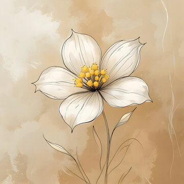 A delicate handdrawn flower illustration o