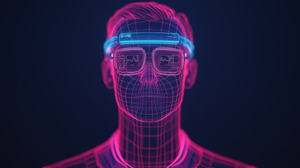 Poster - Futuristic tech event virtual reality showcase technology studio 3d visualization immersive environment
