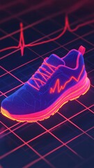 Poster - Running shoe design digital art neon environment tech concept futuristic viewpoint