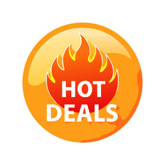Poster - Round flame button with hot deals label