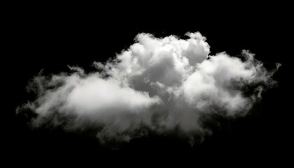 Wall Mural - white fluffy cloud isolated black background. concept effect design smoke fog, mist overlay