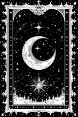 Wall Mural - the moon tarot logo art blackboard astronomy.