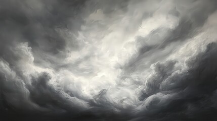 Poster - A dramatic sky filled with swirling gray clouds, creating an intense and moody atmosphere.