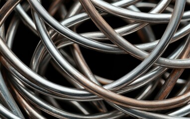 Poster - Tangled Metallic Wires Close Up