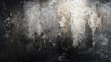 Poster - A textured, abstract surface featuring shades of black, gray, and white, conveying a sense of depth and industrial design.