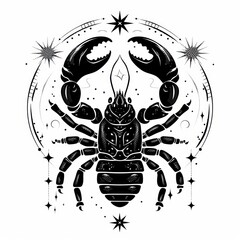 Wall Mural - surreal aesthetic scorpio logo invertebrate ammunition weaponry.