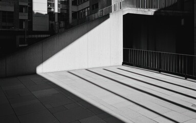 Poster - Urban Monochrome: Sunlight and Shadows on