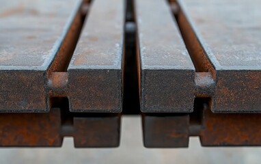Poster - Weathered Steel Table Closeup