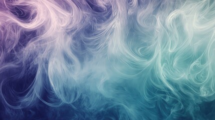 Poster - A soft blend of swirling colors creates an ethereal, abstract pattern reminiscent of smoke or mist in hues of purple and teal.