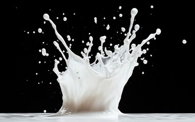 Poster - White Liquid Splash on Black Background
