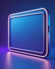 Poster - A modern and sleek rectangular display with a glowing frame, set against a gradient background