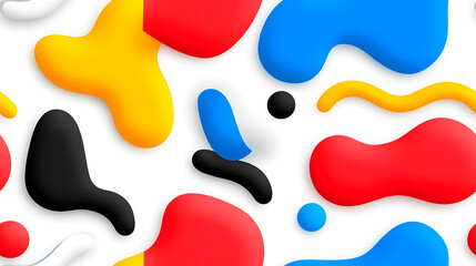 Wall Mural - abstract seamless pattern with colorful, flowing shapes in a vibrant and energetic on white