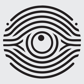 Lines circle eye modern insight logo symbol icon vector