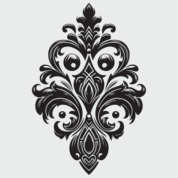Luxury Black Decorative Element Flat Black Logo On White Background