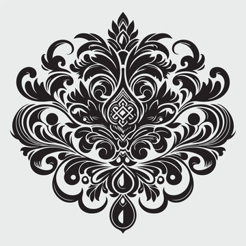 Luxury Black Decorative Element Flat Black Logo On White Background