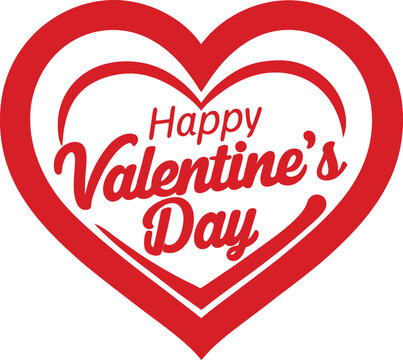 A heart-shaped design with the words, Happy valentine's day written inside it