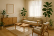 © Niko - Modern scandinavian neutral beige natural colored living room