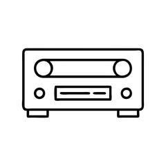 Poster - Vintage stereo system receiver vector illustration for audio equipment enthusiasts and collectors alike