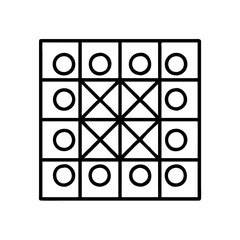 Poster - Square grid pattern design with circles and crosses for mathematical or artistic applications drawing