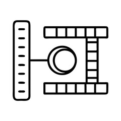 Poster - Line art icon of industrial machine part component drawing for engineering and manufacturing use case design