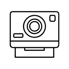 Leinwandbilder - Instant camera vector icon illustration, photography equipment, vintage camera, retro style, polaroid outline