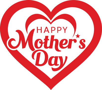 A heart-shaped design with the words, Happy Mother's day written inside it