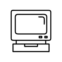 Poster - Retro computer monitor vector illustration for vintage tech and design projects old pc screen display  pixels