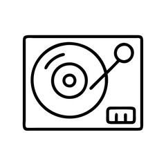 Poster - Turntable vinyl record player dj equipment audio music sound system retro vintage musical instrument icon vector