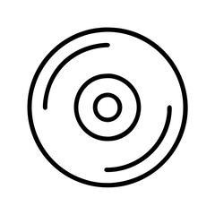 Poster - Cd dvd disc vector icon illustration for data storage music or video in simple outline style isolated design