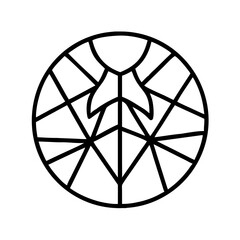 Poster - Abstract geometric circle logo design with leaf element vector illustration for creative brand identity use