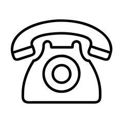 Poster - Vintage rotary phone outline icon vector illustration for communication and retro technology design use
